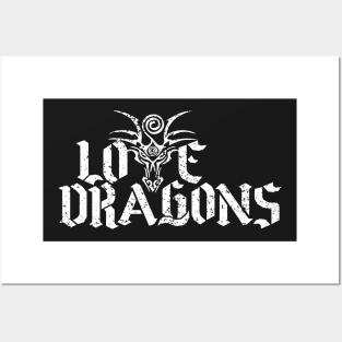 Love Dragons - white Posters and Art